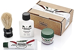 Fragrances, Perfumes, Cosmetics Set - Proraso Shave Travel Kit (cr/10ml + sh/cr/15ml + ash/balm/25ml + shaving/brush)