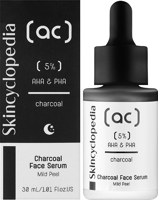 5% AHA + PHA Complex Face Serum - Skincyclopedia Charcoal 5% AHA + PHA Complex — photo N2