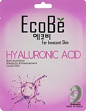 Fragrances, Perfumes, Cosmetics Hyaluronic Acid Sheet Mask - Eco Be Hyaluronic Acid Mask