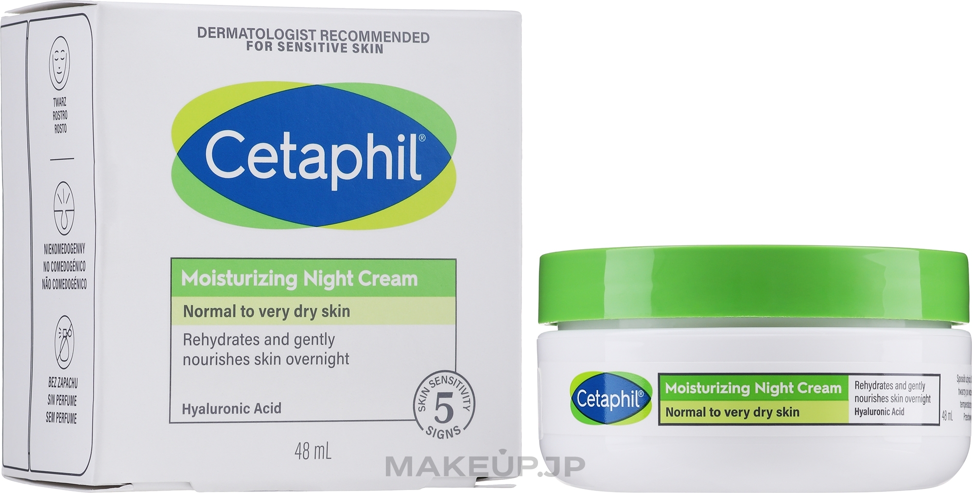 Hyaluronic Acid Moisturizing Face Night Cream - Cetaphil Moisturizing Night Cream — photo 48 ml