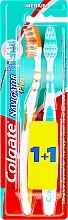 Fragrances, Perfumes, Cosmetics Medium Toothbrush "Navigator Plus" 1+1, green+orange - Colgate