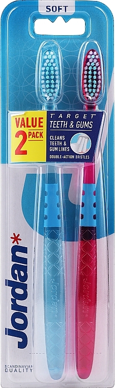 Toothbrush Soft, purple+blue - Jordan Target Teeth Toothbrush  — photo N5