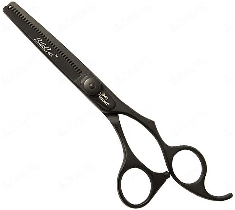 Hair Cutting Scissors Silkcut 6,35 - Olivia Garden Black Matt — photo N1