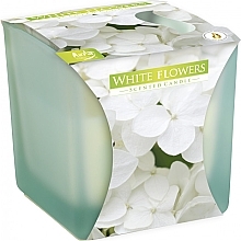 Scented Candle in Matte Glass 'White Flowers' - Bispol Scented Candle White Flowers — photo N2