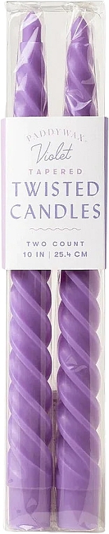 Twisted Candle, 25.4cm - Paddywax Tapered Twisted Candles Violet — photo N1