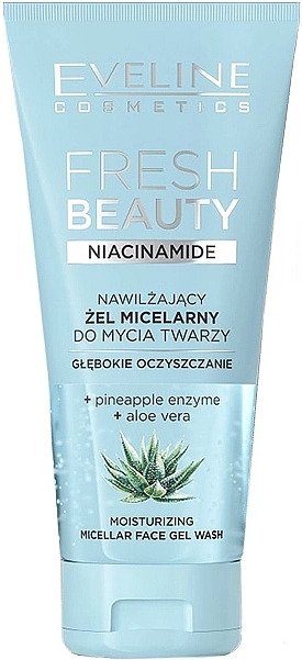 Moisturizing Micellar Cleansing Gel - Eveline Fresh Beauty Aloe Vera — photo N1