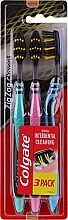 Fragrances, Perfumes, Cosmetics Toothbrush "Zig Zag. Charcoal" Medium, blue + turquoise + pink - Colgate