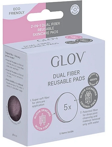 Reusable Skin Cleansing Sponges, pink - Glov 2-in-1 Dual Fiber Reusable Skincare Pads — photo N2