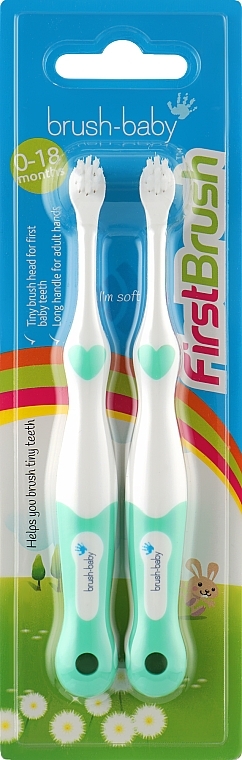 Set 'First Toothbrush', green - Brush-Baby — photo N1