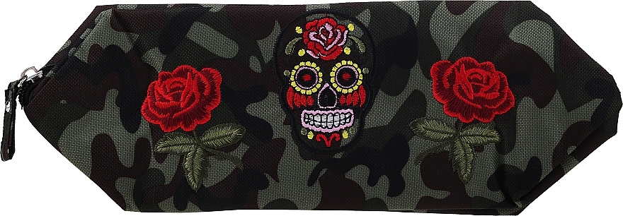 Makeup Bag "Camouflage", 95887, rose & skull - Top Choice — photo N1