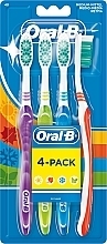 Shiny Clean Toothbrush Set, Medium Hard, 4 Pcs - Oral-B 1 2 3 Classic Medium — photo N1