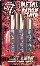 Set - W7 Hot Lava Metallic Glitter Trio Eyeliner (eye/liner/3x7ml) — photo N1