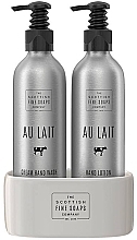 Set - Scottish Fine Soaps Au Lait Hand Set Aluminium Bottle (soap/250ml + h/lot/250ml) — photo N1