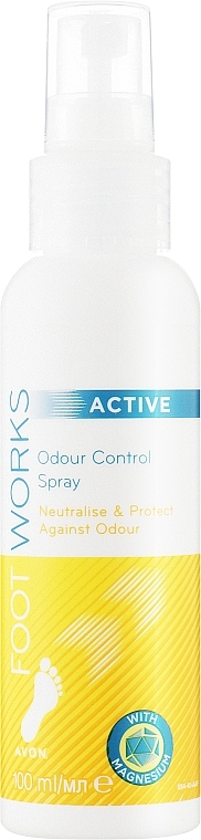 Deodorant Foot Spray with Magnesium Sulfate - Avon Foot Works Active Odour Control Spray — photo N1