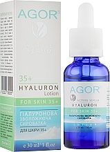 Fragrances, Perfumes, Cosmetics Moisturizing Serum with Hyaluronic Acid 35+ - Agor Hyaluron Active Serum