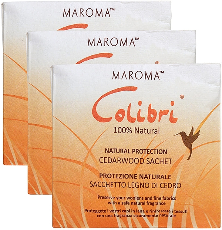 Cedar Scented Sachets - Maroma Colibri Square Sachet Cedarwood — photo N2