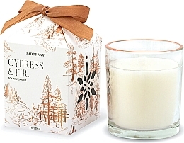 Fragrances, Perfumes, Cosmetics Scented Candle in Gift Box 'Cypress & Fir' - Paddywax Cypress & Fir Glass Votive Soy Candle with Copper Rim Boxed