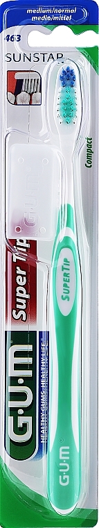 Medium Toothbrush, green - G.U.M Super Tip Medium Toothbrush — photo N1