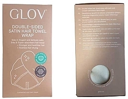 Double-Sided Satin Hair Towel, beige - Glov Double-Sided Satin Hair Towel Wrap Beige — photo N1