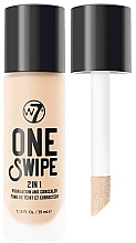 Fragrances, Perfumes, Cosmetics 2 in 1 Concealer - W7 One Swipe 2 in 1 Foundation And Concealer  (10 ml)
