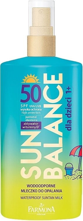 Kids Waterproof Sunscreen Milk - Farmona Sun Balance SPF50  — photo N1