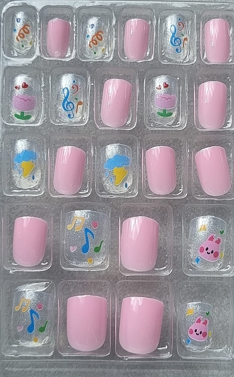 Self-Adhesive Nails for Kids, 911 Notes, 24 pcs. - Deni Carte Magic Miss Tips — photo N2