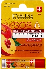 Peach Nourishing Lip Balm - Eveline Cosmetics Argan Oil Sos Peach Sorbet — photo N2