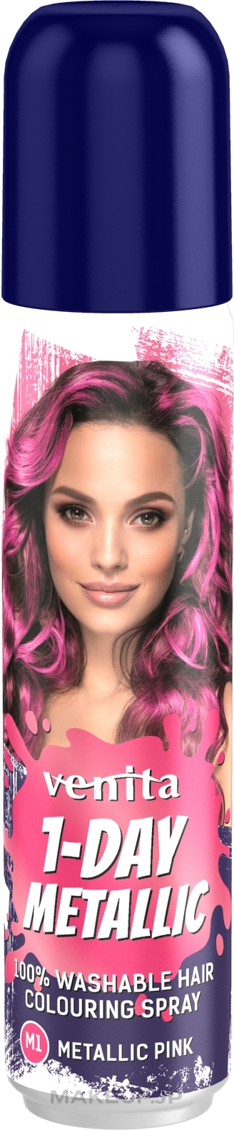 Tinted Hair Spray - Venita 1-Day Color Metallic Spray — photo M1 - Pink