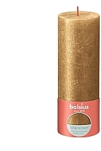 Fragrances, Perfumes, Cosmetics Shimmering Cylinder Candle, 190/68 mm, gold - Bolsius Shimmer Rustic Candle Gold