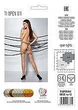 Erotic Tights with Cutout 'Tiopen' 011, 20 Den, beige - Passion — photo N2