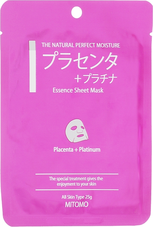 'Placenta+Platinum Nano-Particles' Sheet Face Mask - Mitomo Essence Sheet Mask Placenta + Platinum — photo N3
