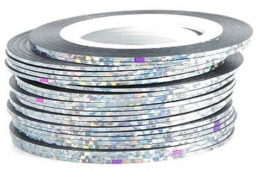 Nail Art Holographic Tape, silver - Deni Carte — photo N1