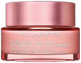 Day Face Sunscreen - Clarins Multi-Active Jour SPF15 Niacinamide+Sea Holly Extract Glow Boosting Line-Smoothing Day Cream — photo N2