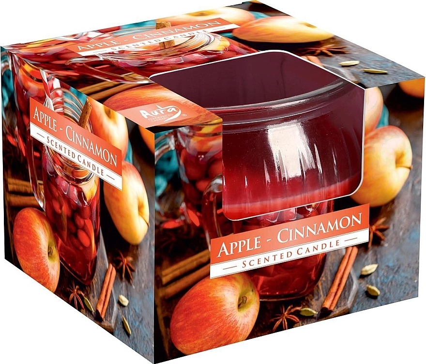 Apple & Cinnamon Scented Candle in Glass - Bispol Scented Candle — photo N1