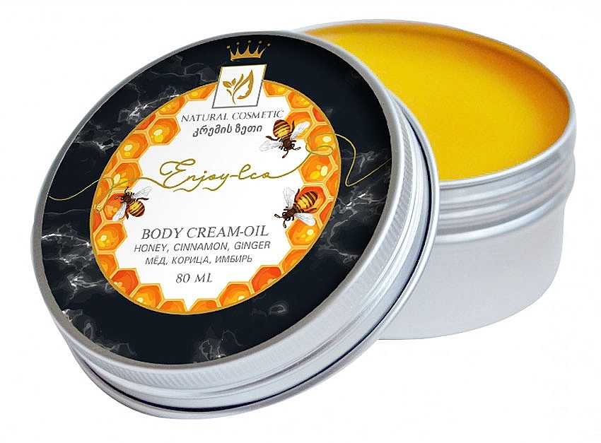 Natural Body Butter 'Honey, Ginger & Cinnamon' - Enjoy & Joy Enjoy Eco Body Cream-oil — photo N5