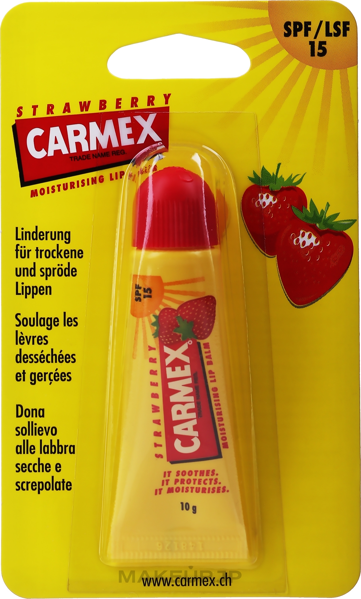 Tuba Lip Balm "Strawberry" - Carmex Lip Balm — photo 10 g