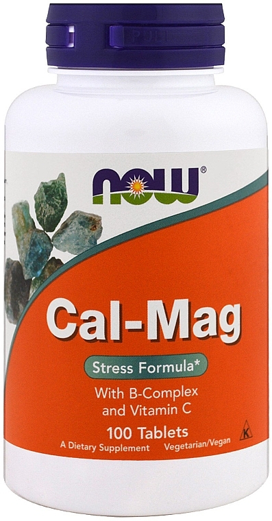 Calcium-Magnesium, 100 tablets - Now Foods Cal-Mag Stress Formula — photo N1