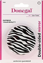 Fragrances, Perfumes, Cosmetics Double-Sided Compact Mirror "Zebra", white - Donegal Mirror