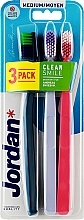 Toothbrush, medium, dark blue + lilac + pink - Jordan Clean Smile Medium — photo N1