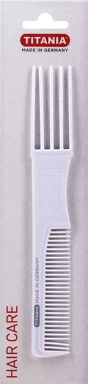 Prong Hair Comb, 19cm, white - Titania — photo N1