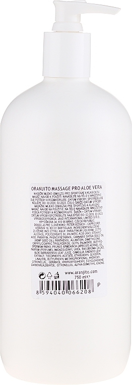 Massage Milk "Aloe Vera" - Oranjito Massage Pro Aloe Vera Massage Body Milk — photo N2
