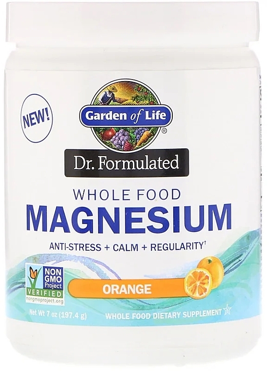 Whole Food Magnesium with Orange Flavor, powder - Garden of Life Dr. Formulated — photo N1