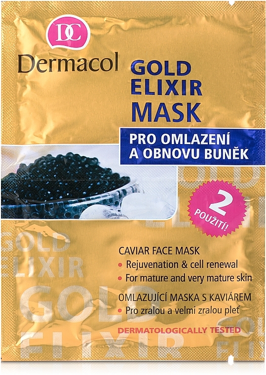 Rejuvenating Mask - Dermacol Gold Elixir Caviar Face Mask — photo N1