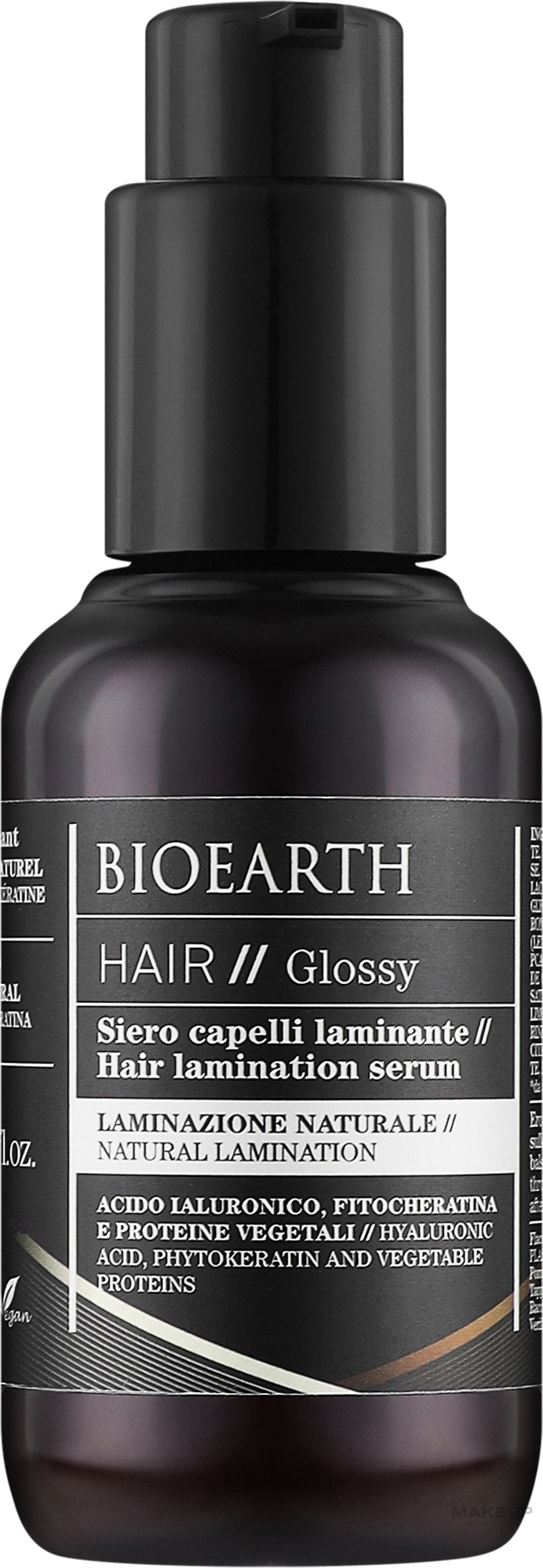 Lamination Serum for Hair Shine - Bioearth Glossy Hair Lamination Serum — photo 100 ml