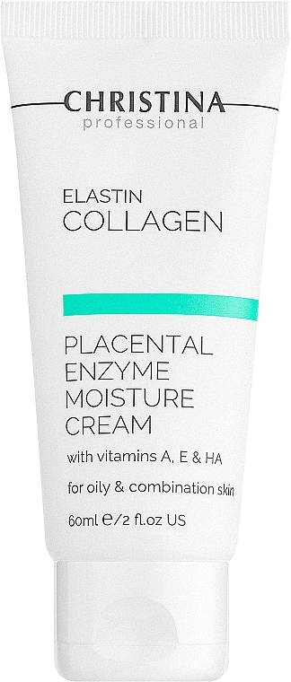 Oily and Combination Skin Moisturizing Cream with Placenta, Enzymes, Collagen and Elastin - Christina Elastin Collagen With Vitamins A, E & HA Moisture Cream — photo N1
