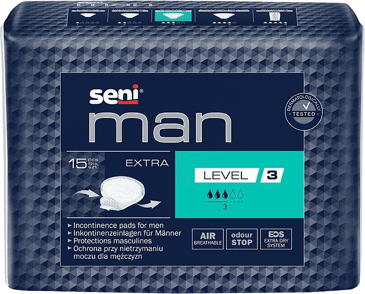 Seni Man Extra Level 3 Urological Pads for Men, 15 pcs - Art — photo N1