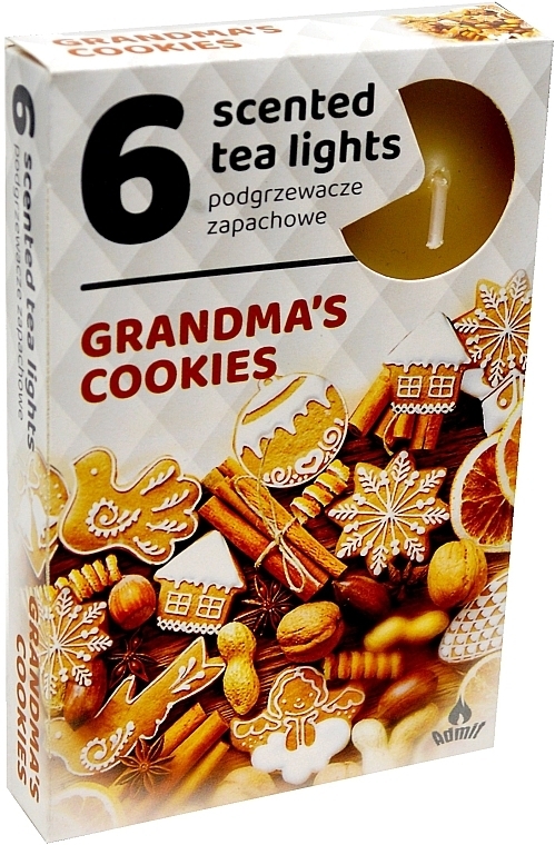 Grandma's Cookies Tealights, 6 pcs. - Admit Scented Tea Light Grandmas Cookies — photo N1