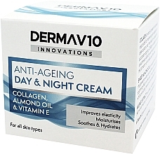 Fragrances, Perfumes, Cosmetics Anti-Aging Collagen Cream - Derma V10 Innovations Anti-Ageing Day & Night Cream