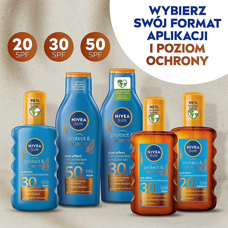 Sunscreen Spray for Suntan - Nivea Sun Protect & Bronze SPF30 Dual Effect Spray — photo N7