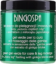 Fragrances, Perfumes, Cosmetics Leg Massage Gel with Ginkgo Biloba Extract - BingoSpa Fitness Green Gel For Massage